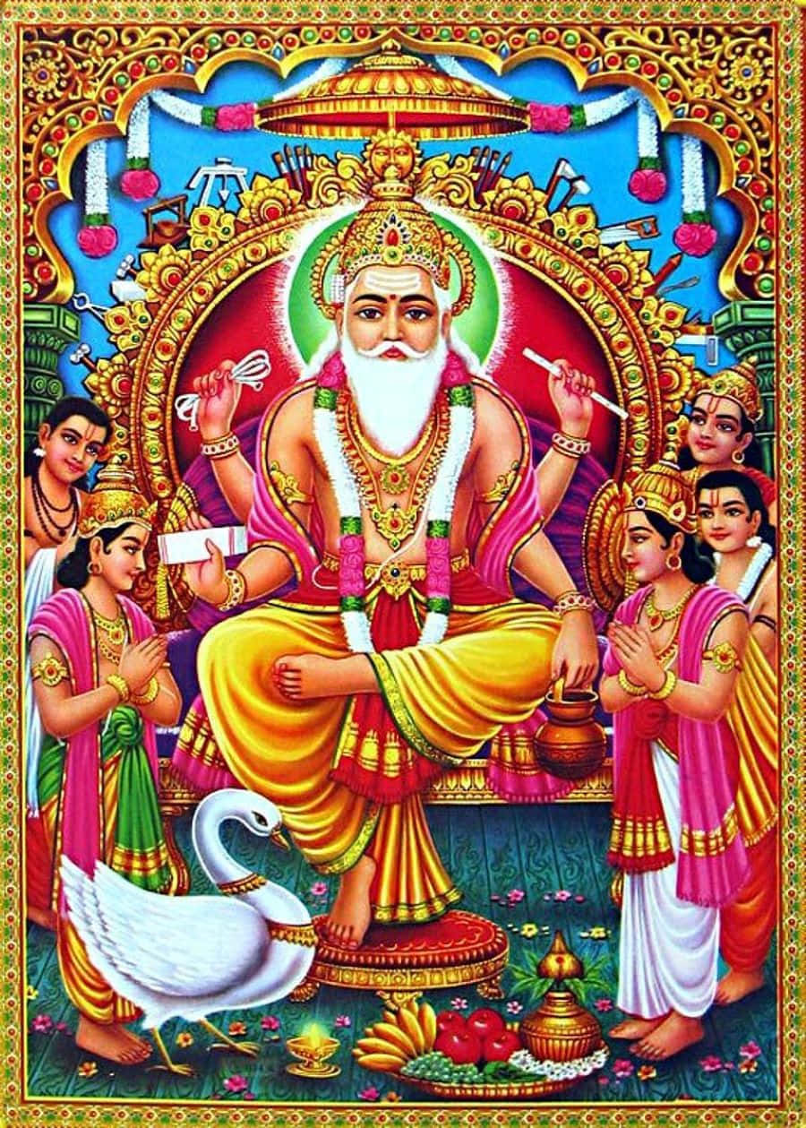 Vishwakarma Hindu God Artwork Wallpaper