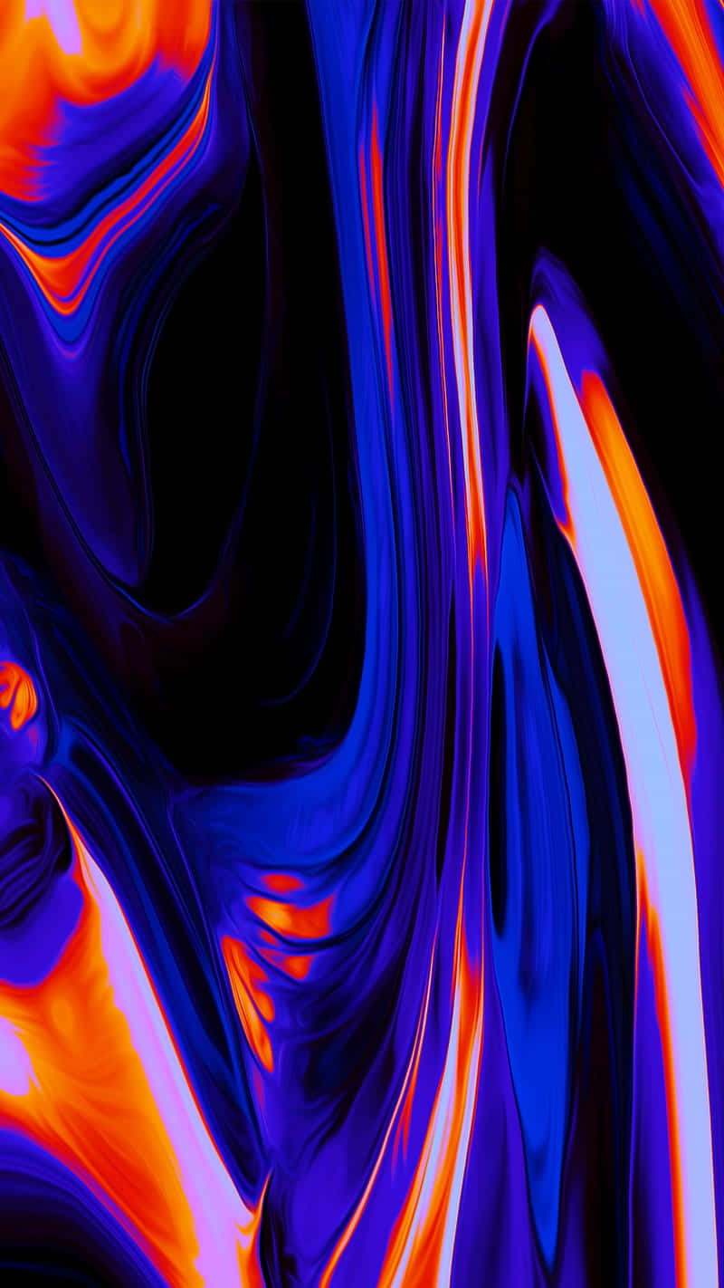 Vivid Blue Orange Abstract Art Wallpaper