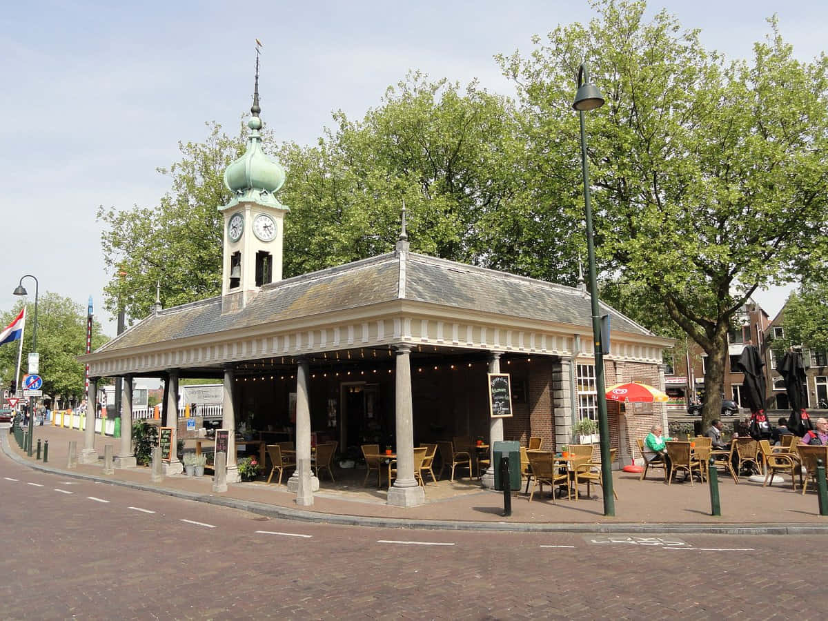 Vlaardingen Historic Fish Market Cafe Wallpaper