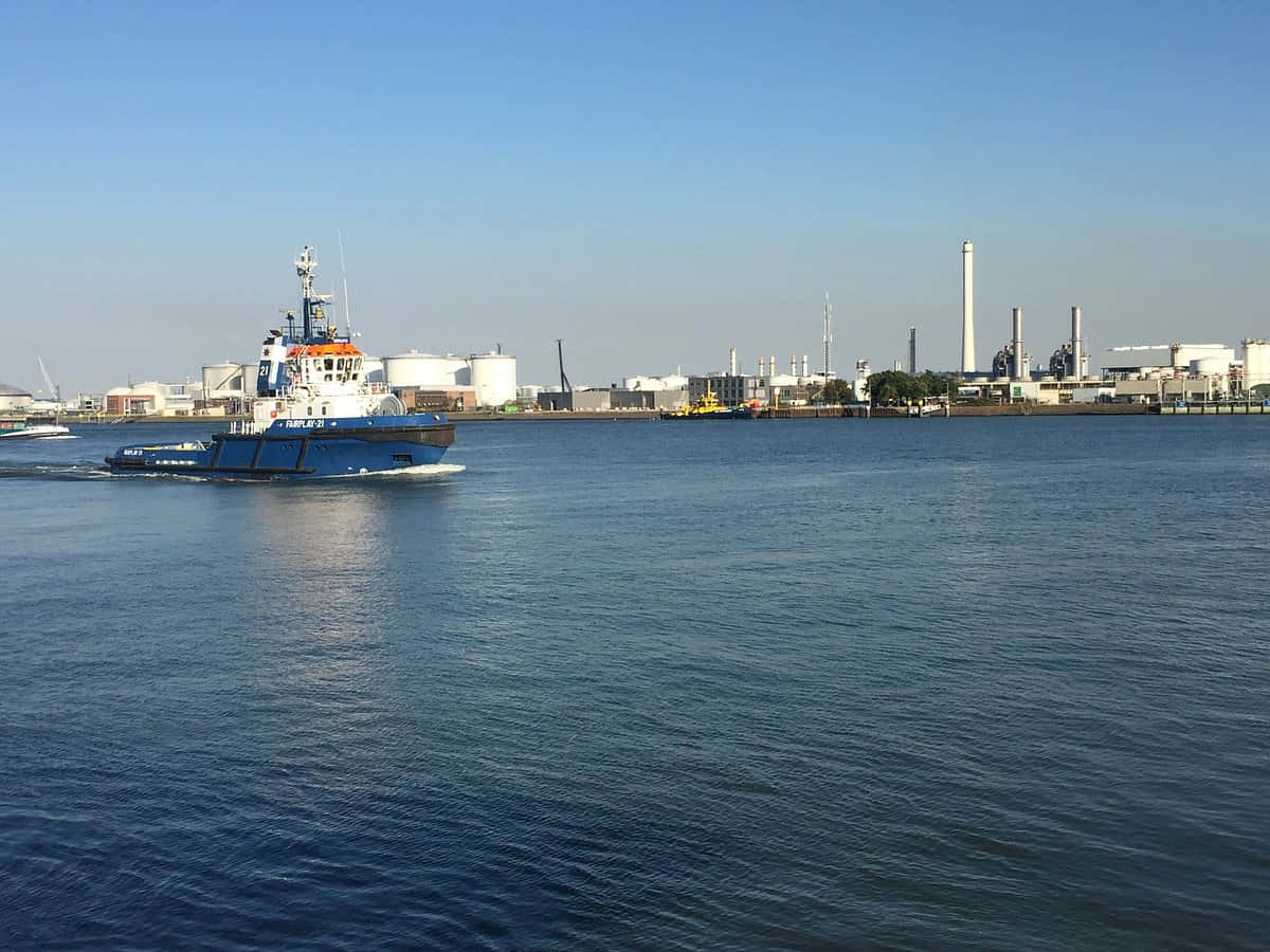 Vlaardingen Port Industrial Skyline Wallpaper