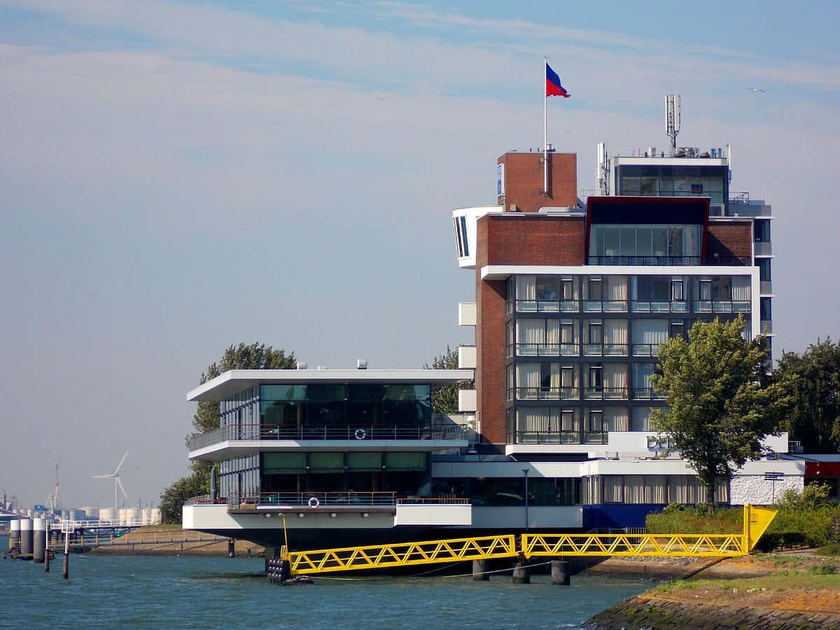 Vlaardingen Riverfront Building Wallpaper