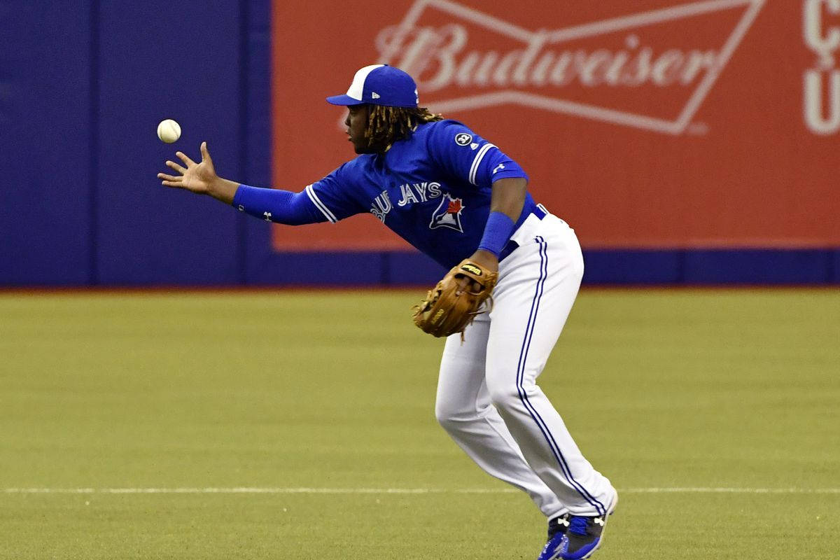 Vladimir Guerrero Jr Catching Ball Wallpaper