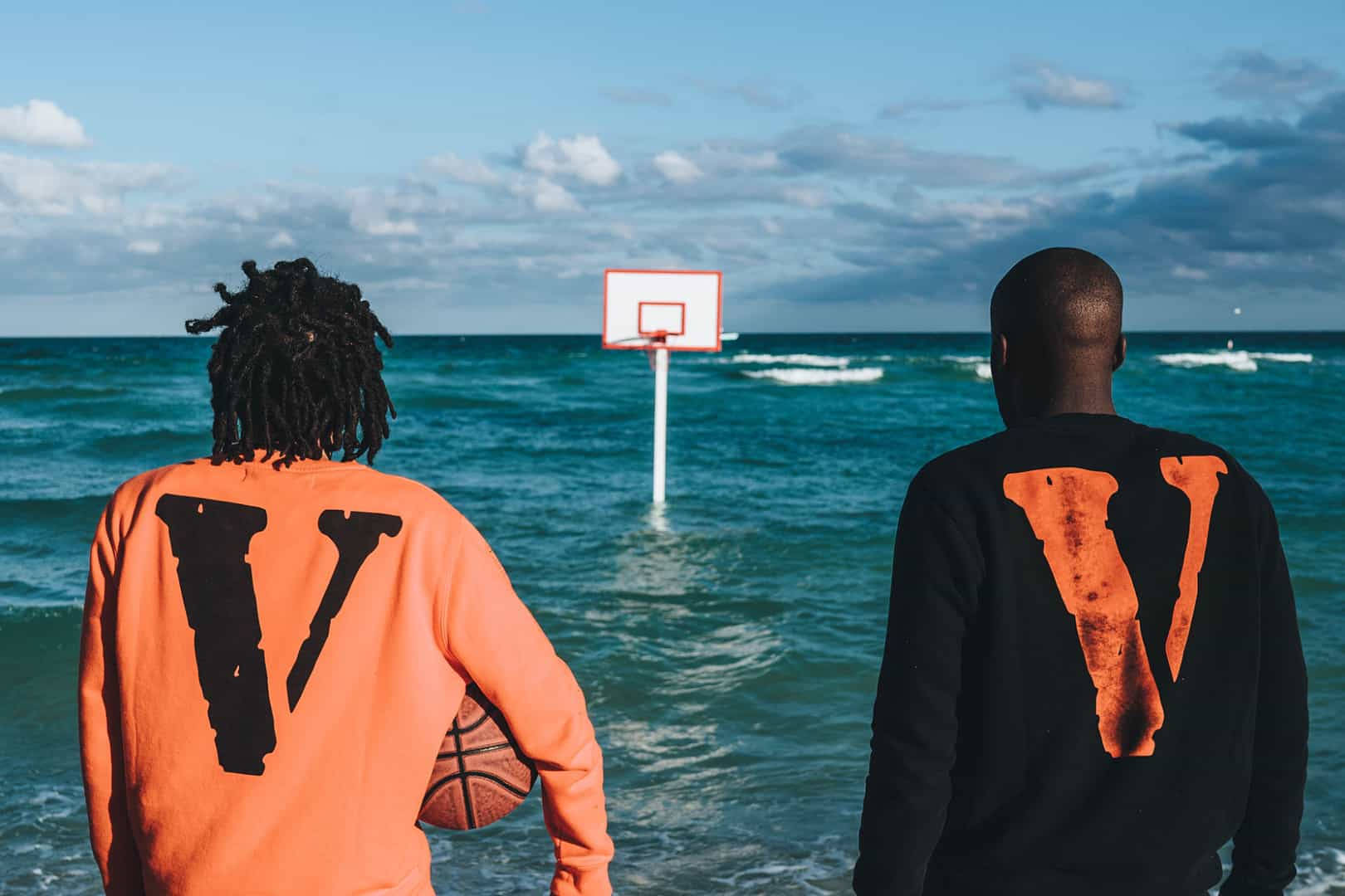 Vlone On Beach Background Wallpaper