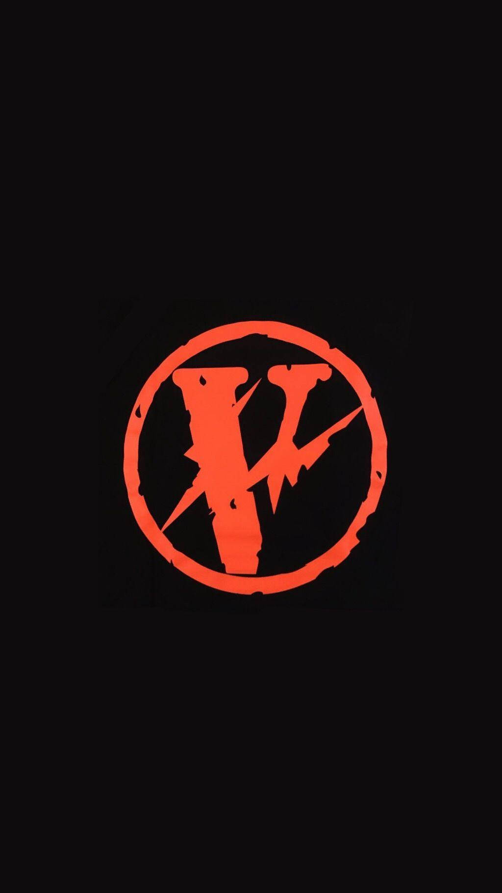 Vlone On Orange Circle Wallpaper