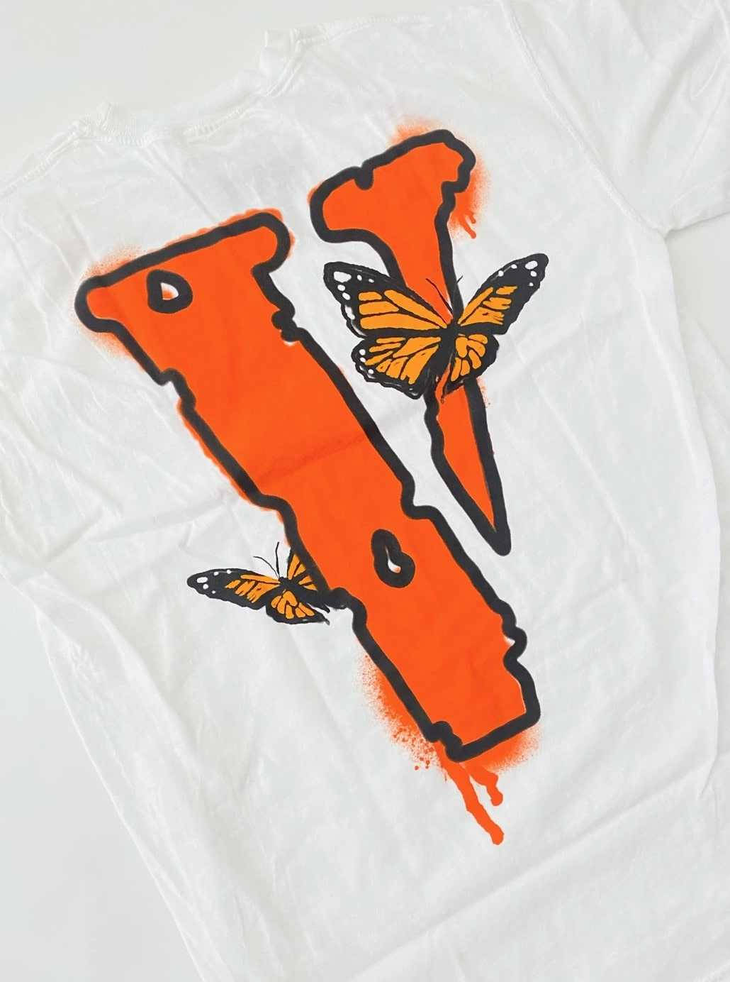 Vlone Orange Butterflies Wallpaper