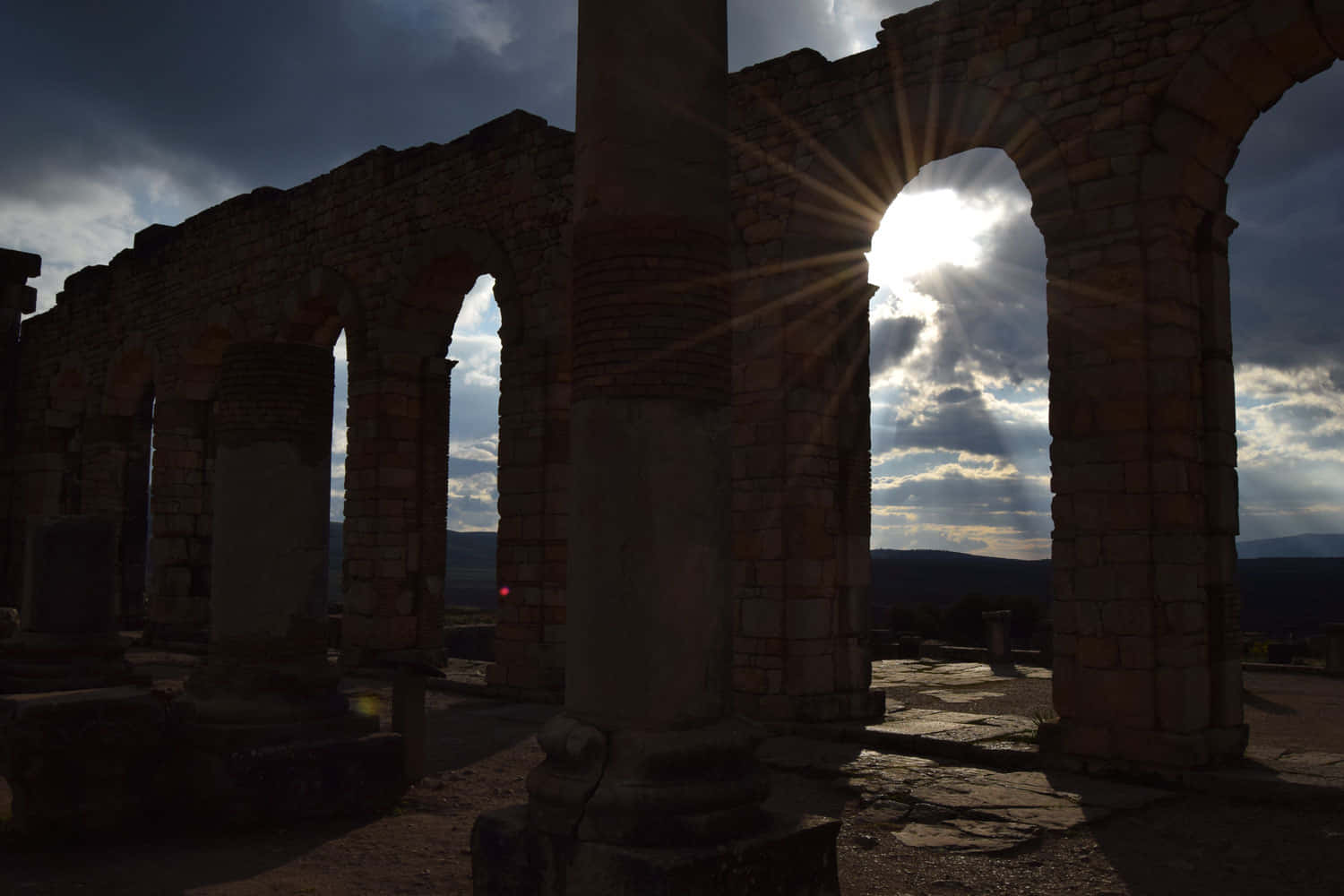 Volubilis Shadow Ruins Wallpaper