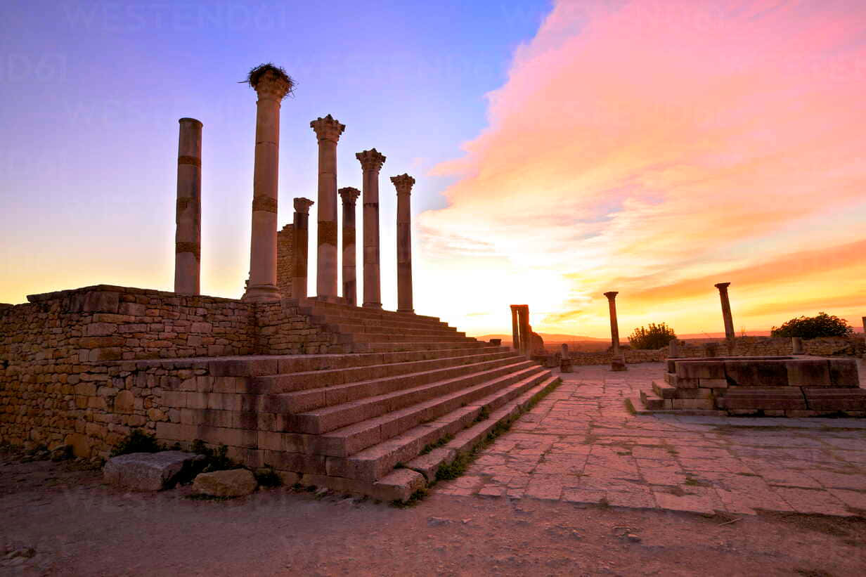 Volubilis Sunset Stairs Wallpaper