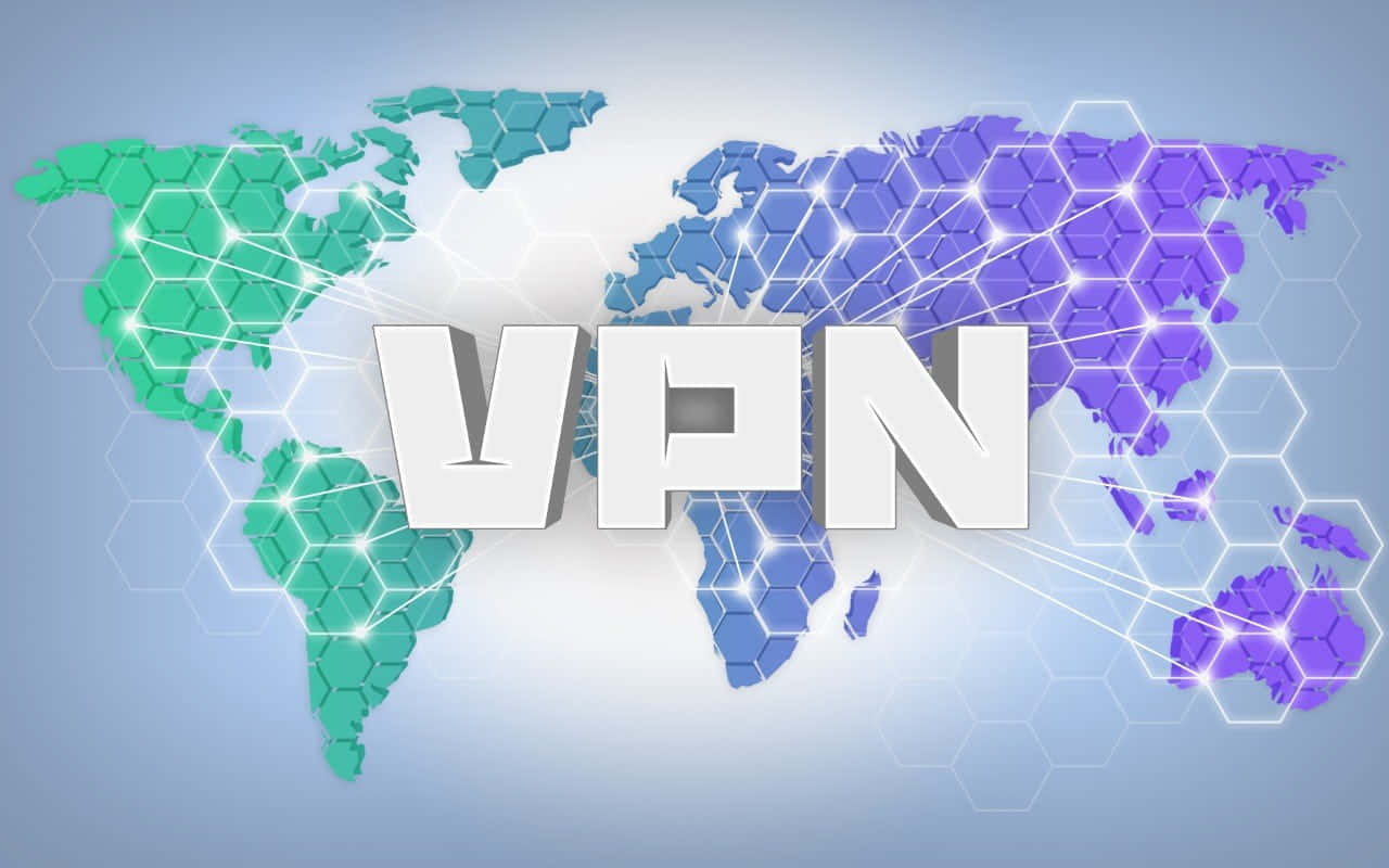 Vpn With Blue Digital Map Wallpaper