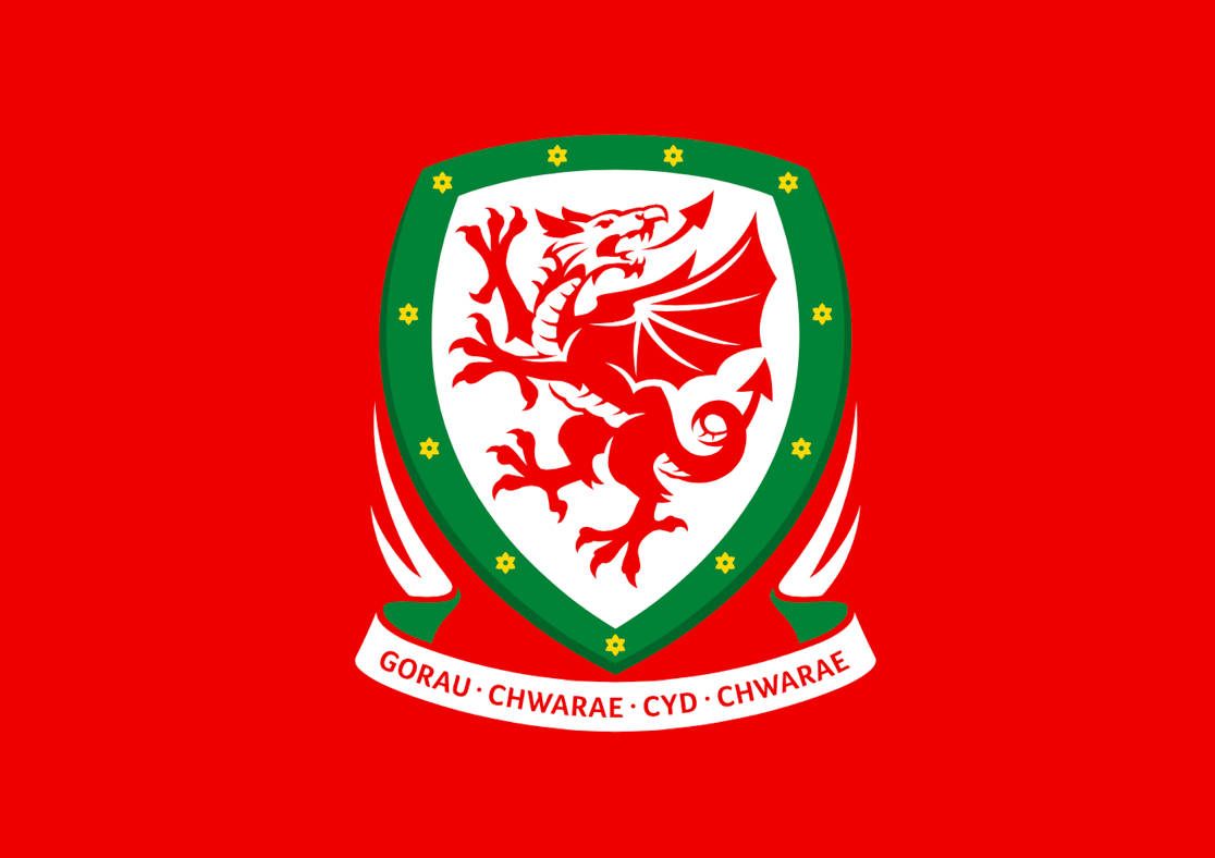 Wales National Football Team Crest On Red Wallpaper