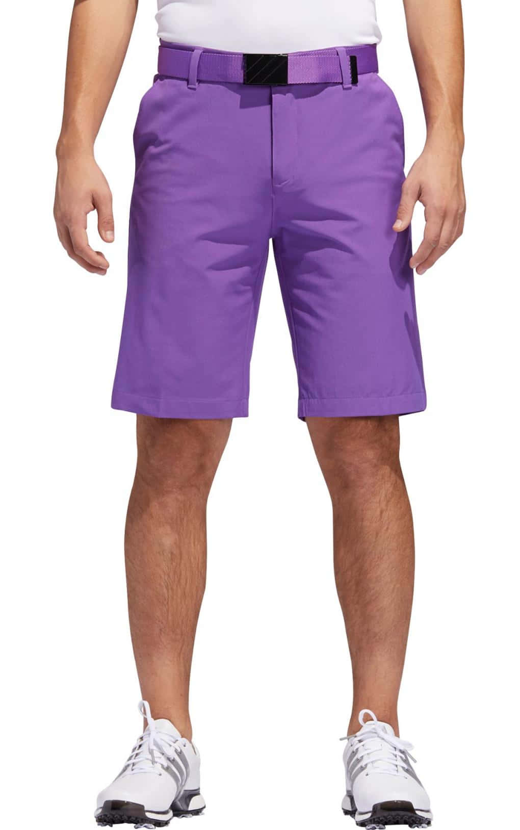 Walk With Confidence In Bold Purple Shorts Wallpaper