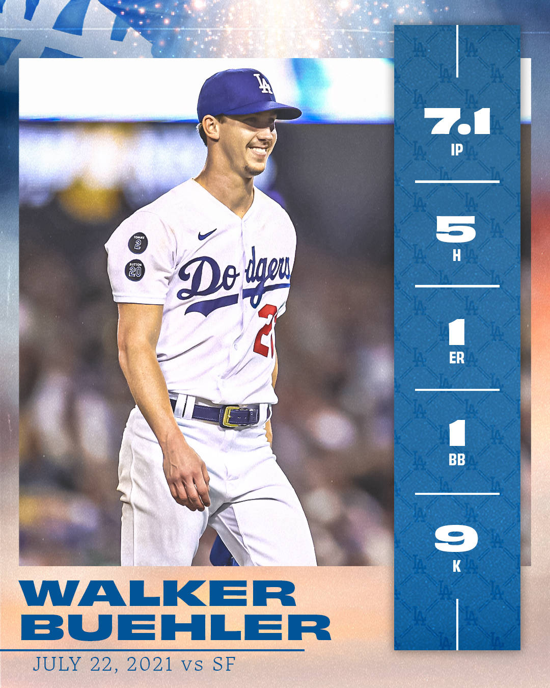 Walker Buehler Score Fan Art Wallpaper