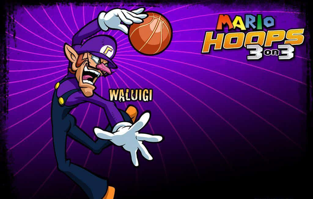 Waluigi Strikes A Confident Pose Wallpaper