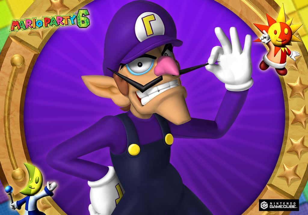 Waluigi Strikes A Pose In Style Wallpaper