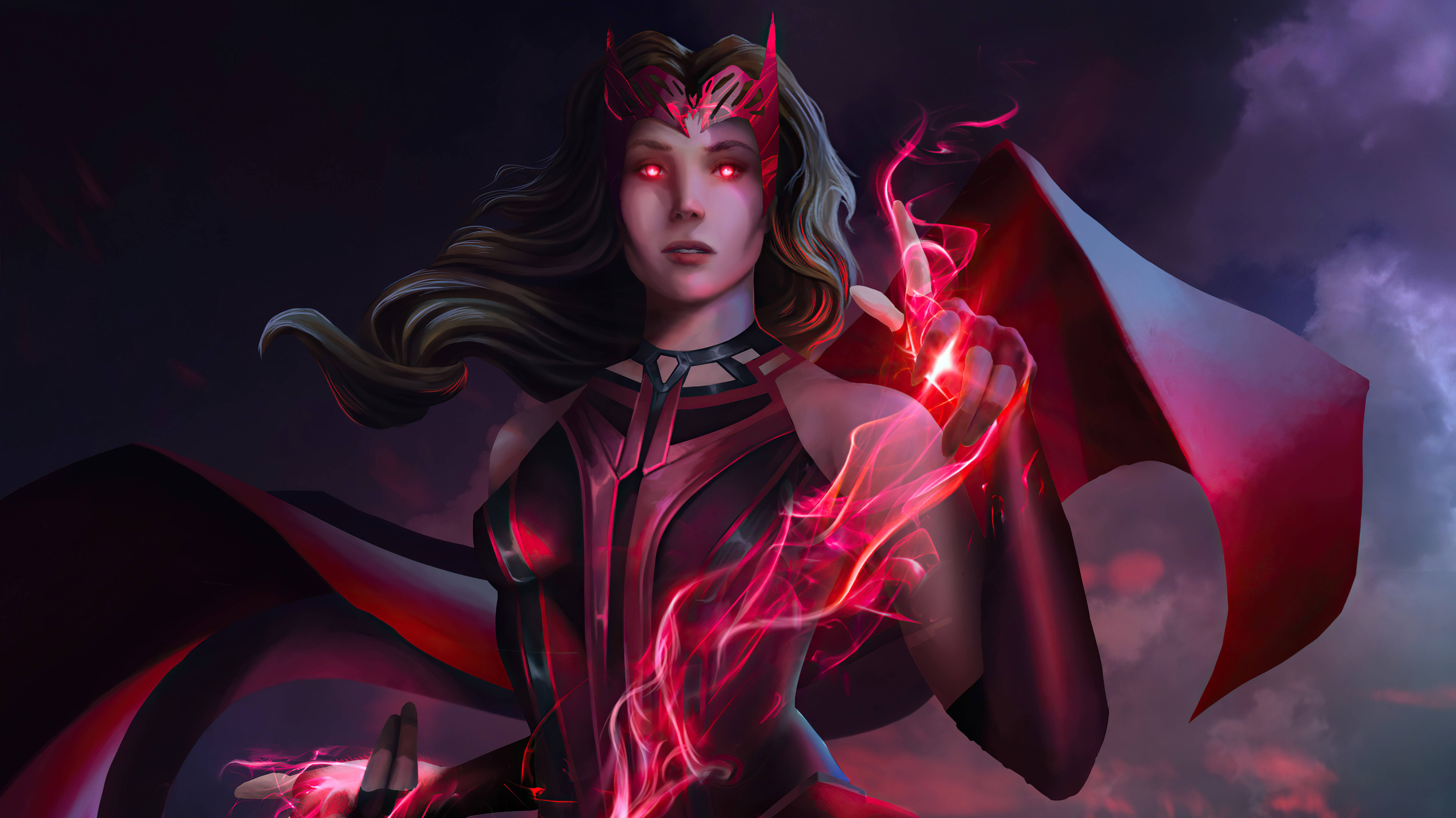 Wanda Scarlet Witch Powers 4k Wallpaper