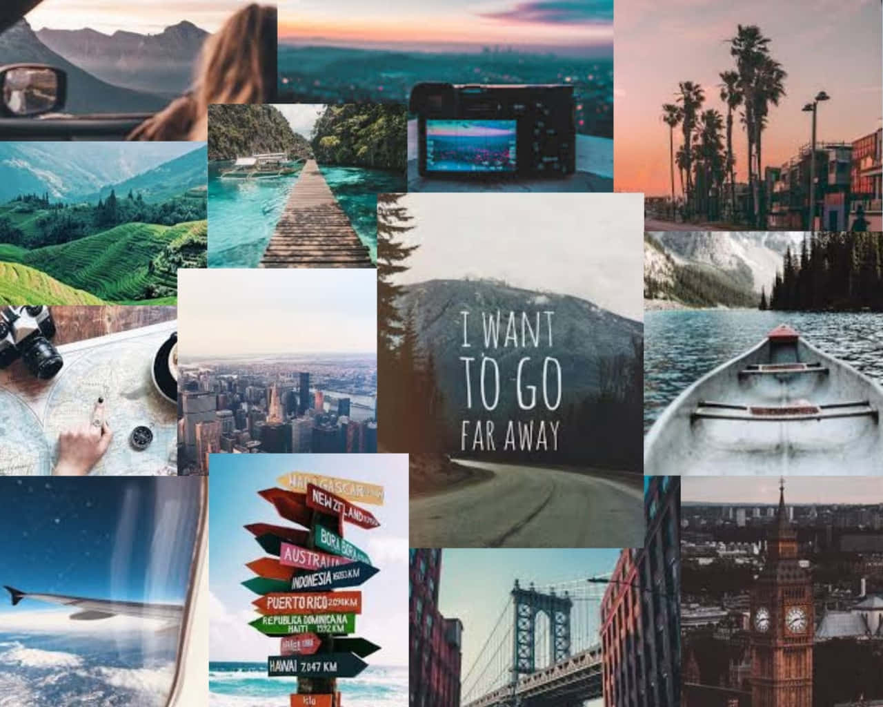 Wanderlust Inspired Collage Wallpaper