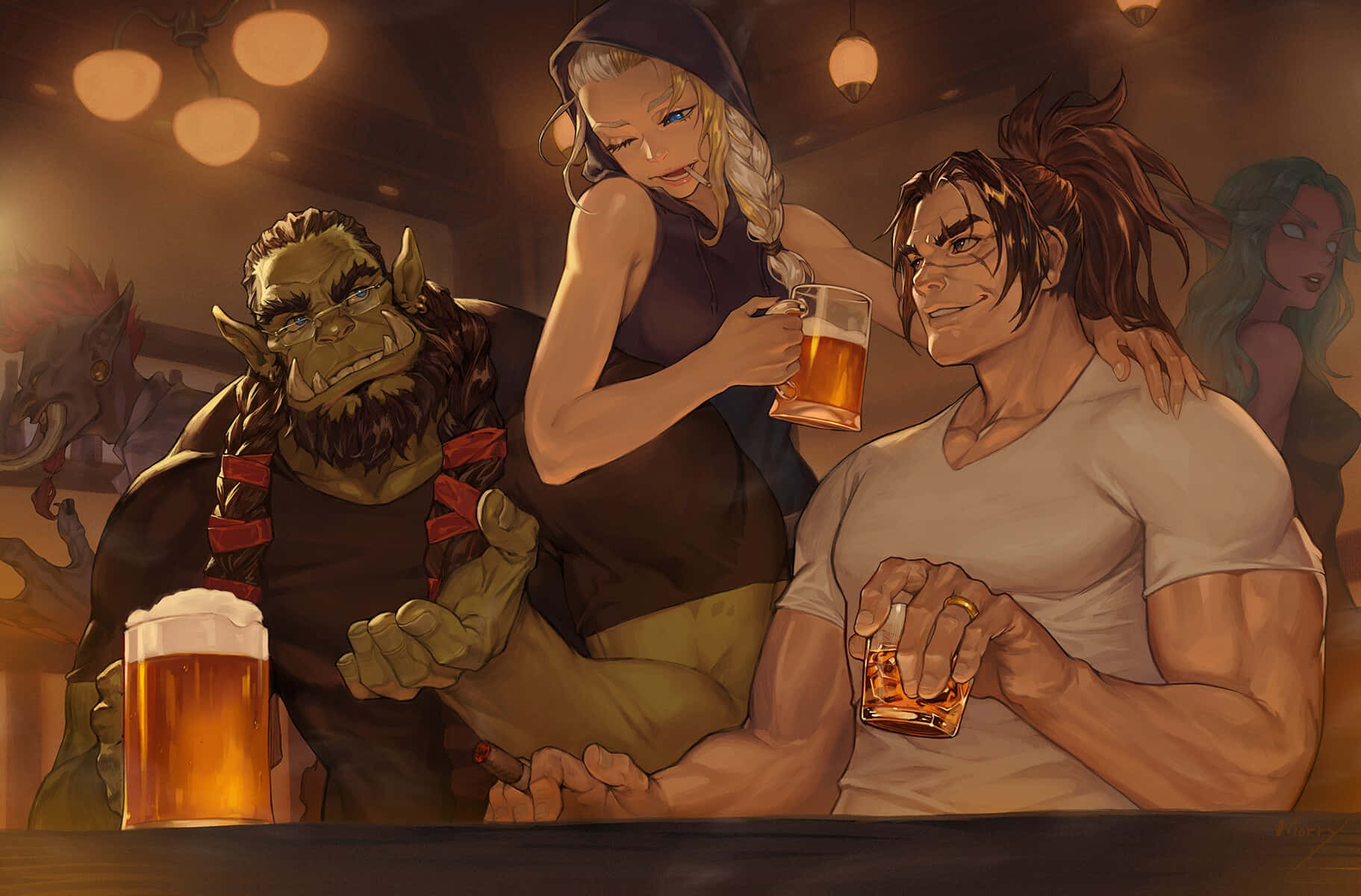 Warcraft Tavern Gathering Wallpaper