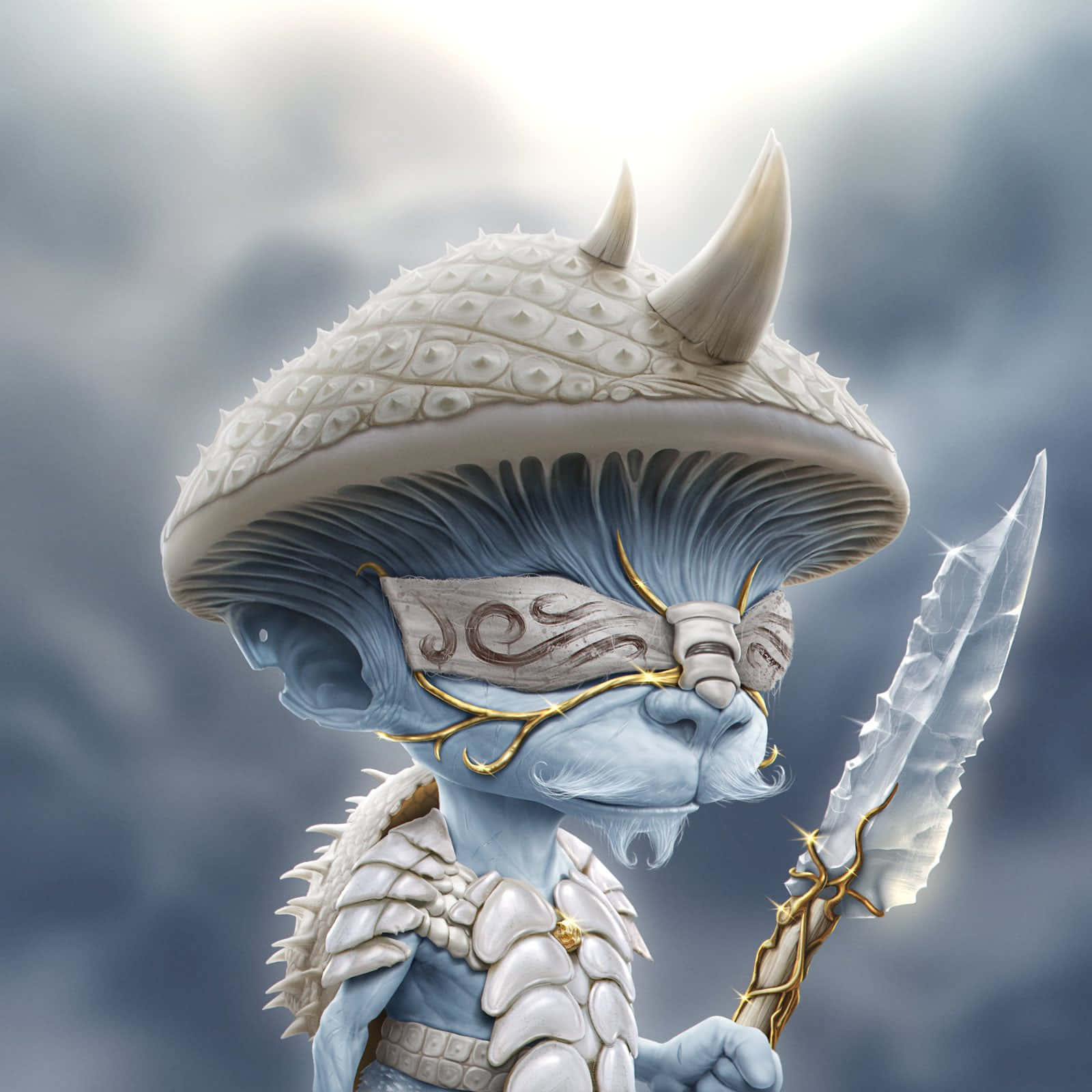 Warrior Smurf Mushroom Helmet Wallpaper