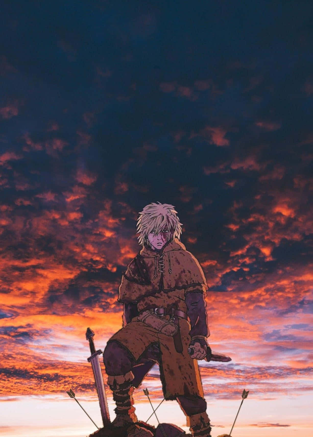 Warrior Under Burning Skies Wallpaper