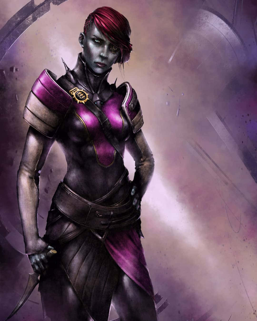 Warriorin Purple Armor Wallpaper