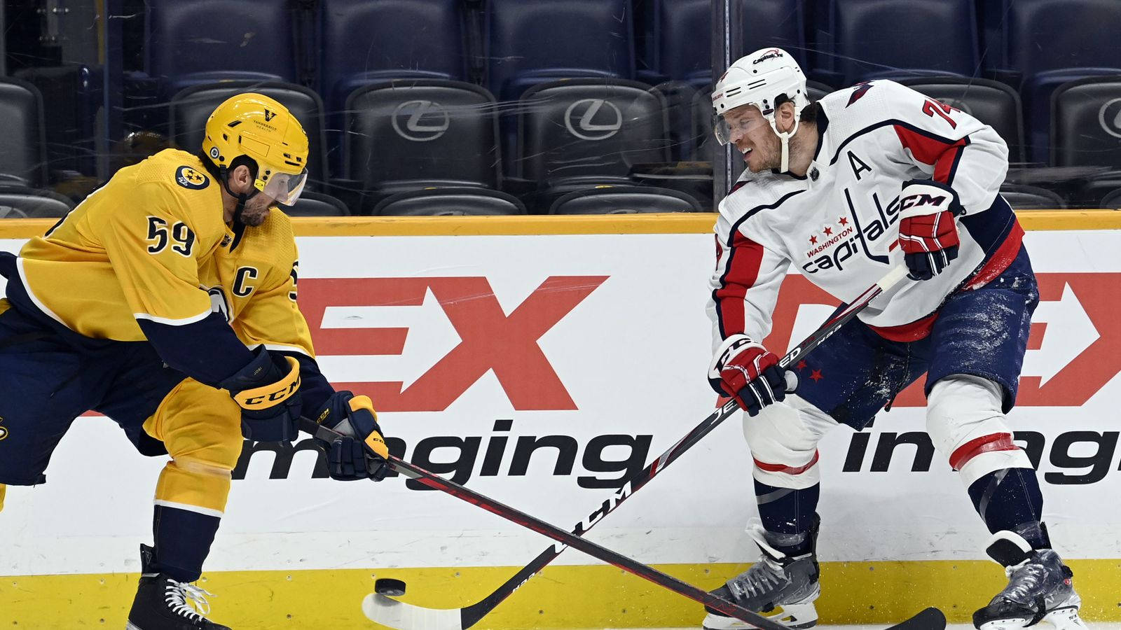 Washington Capitals John Carlson Versus Nashville Predators Roman Josi Wallpaper