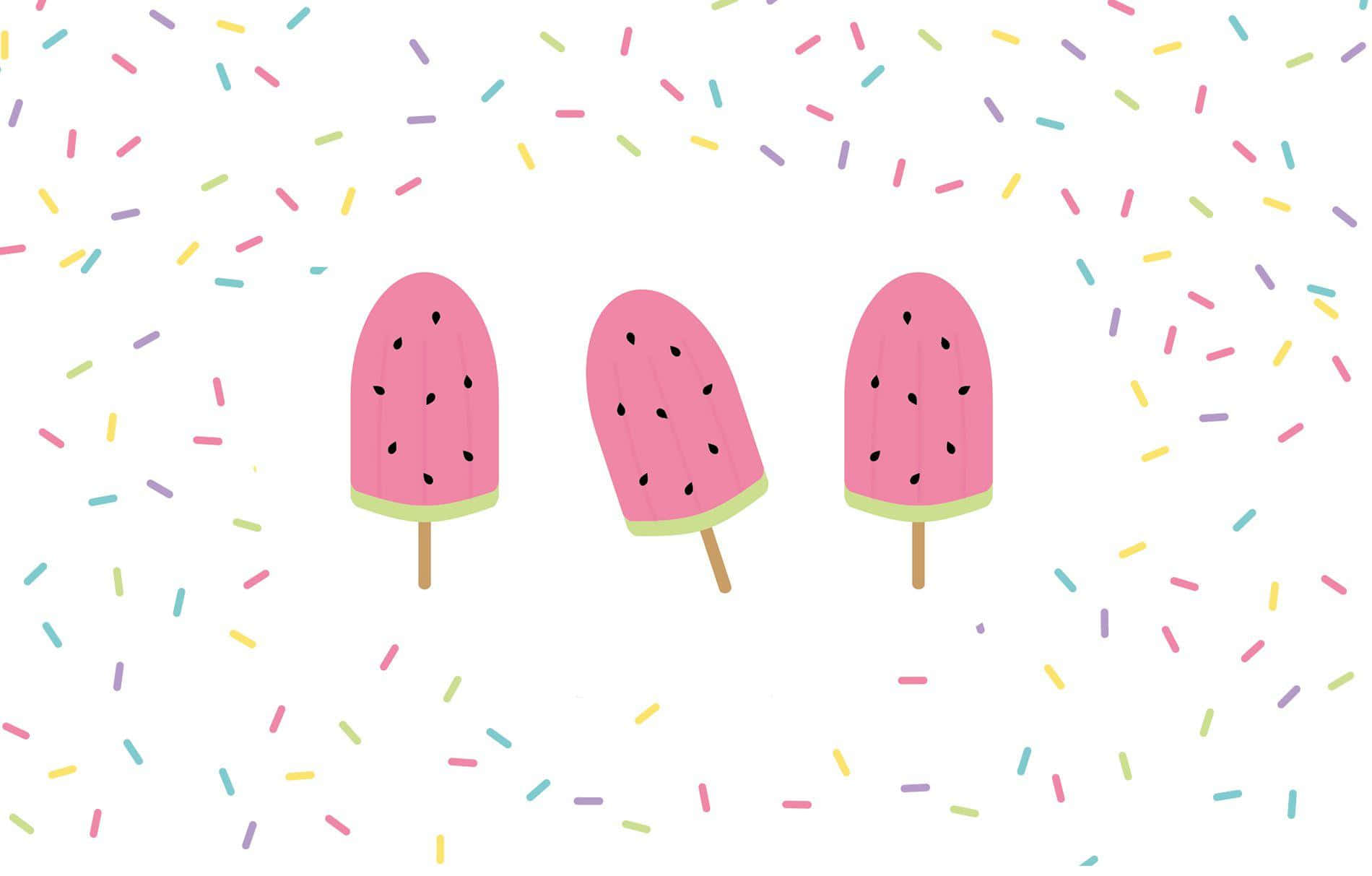 Watermelon Popsiclesand Sprinkles Wallpaper