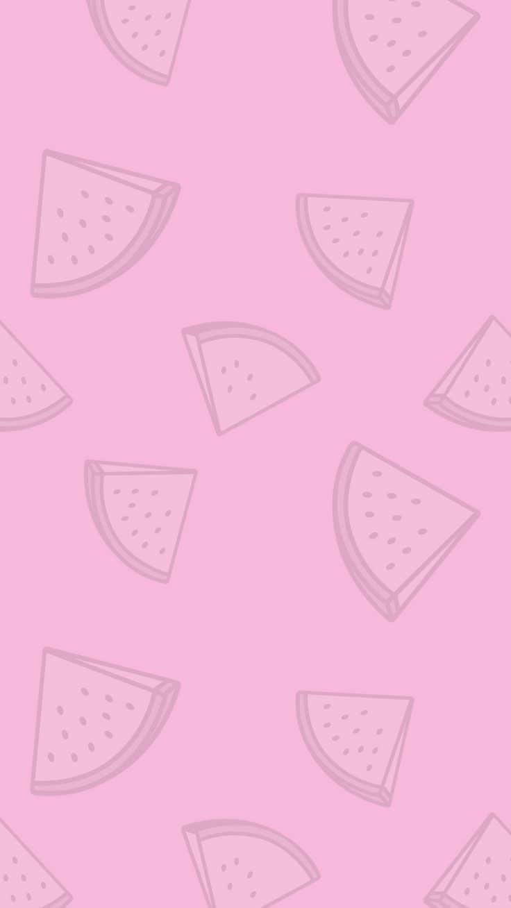 Watermelon Slices On A Pink Background Wallpaper