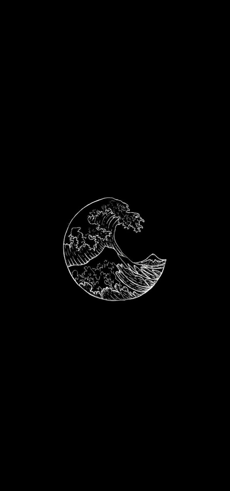 Wave Crescent Moon Aesthetic Wallpaper Wallpaper