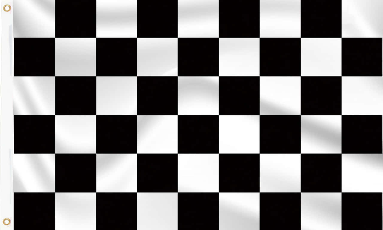 Waving Checkered Flag At The Finish Line Wallpaper