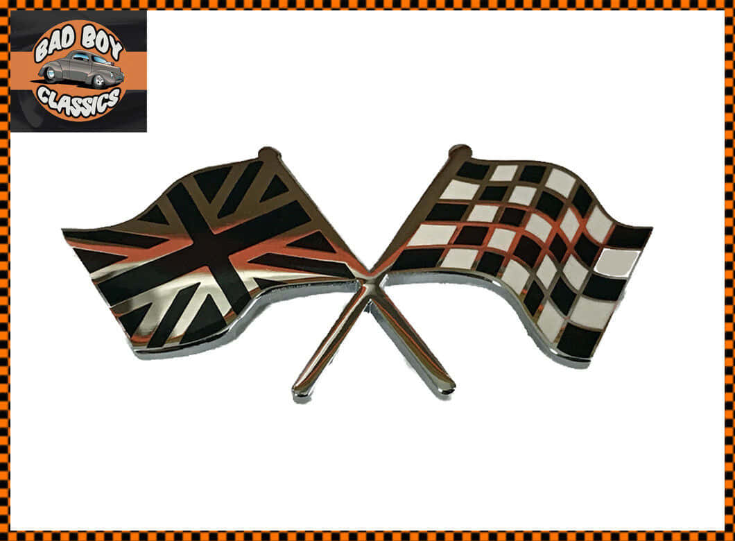 Waving Chequered Flag On A Race Track Wallpaper