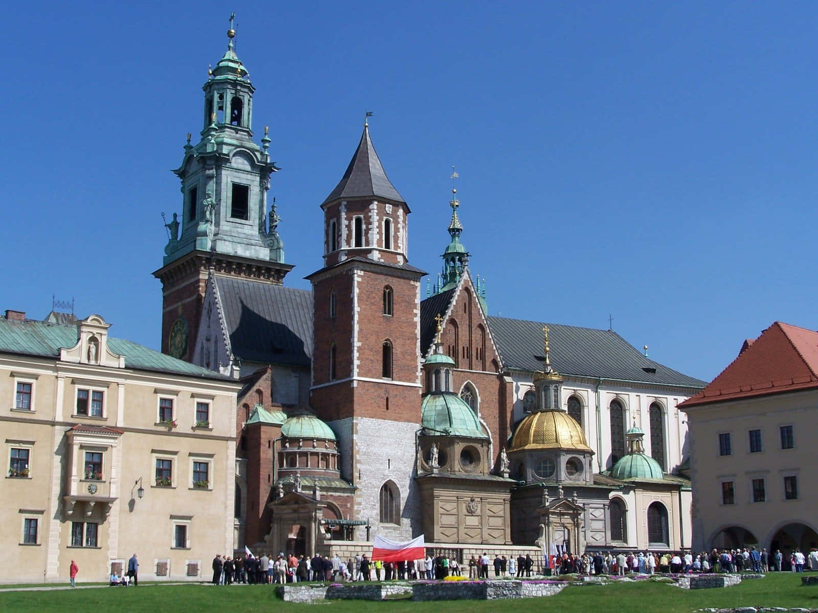 Wawel Castle Polish Flag Wallpaper