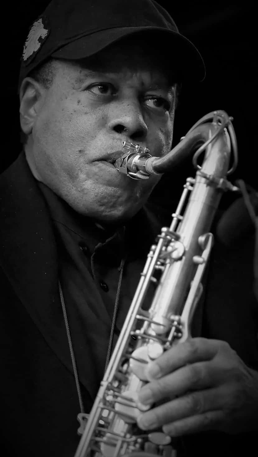 Wayne Shorter Performing On Stage Wallpaper