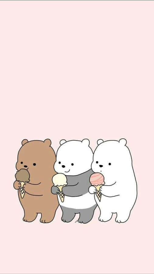 We Bare Bears Ice Cream Friends Wallpaper