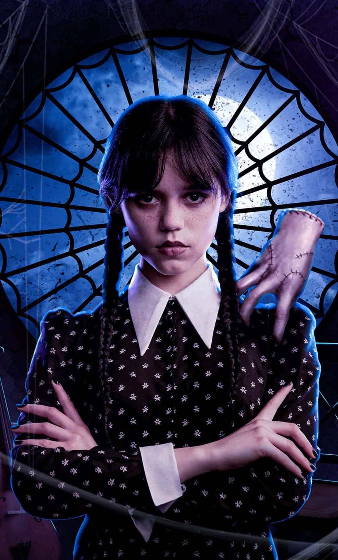 Wednesday Addams Stoic Pose Wallpaper