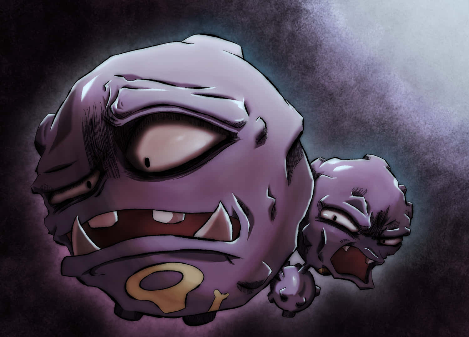 Weezing With Menacing Faces Wallpaper