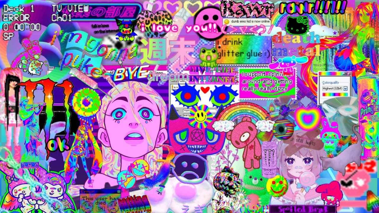 Weirdcore_ Chaos_ Collage.jpg Wallpaper