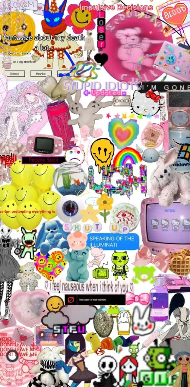 Weirdcore_ Collage_ Aesthetic.jpg Wallpaper