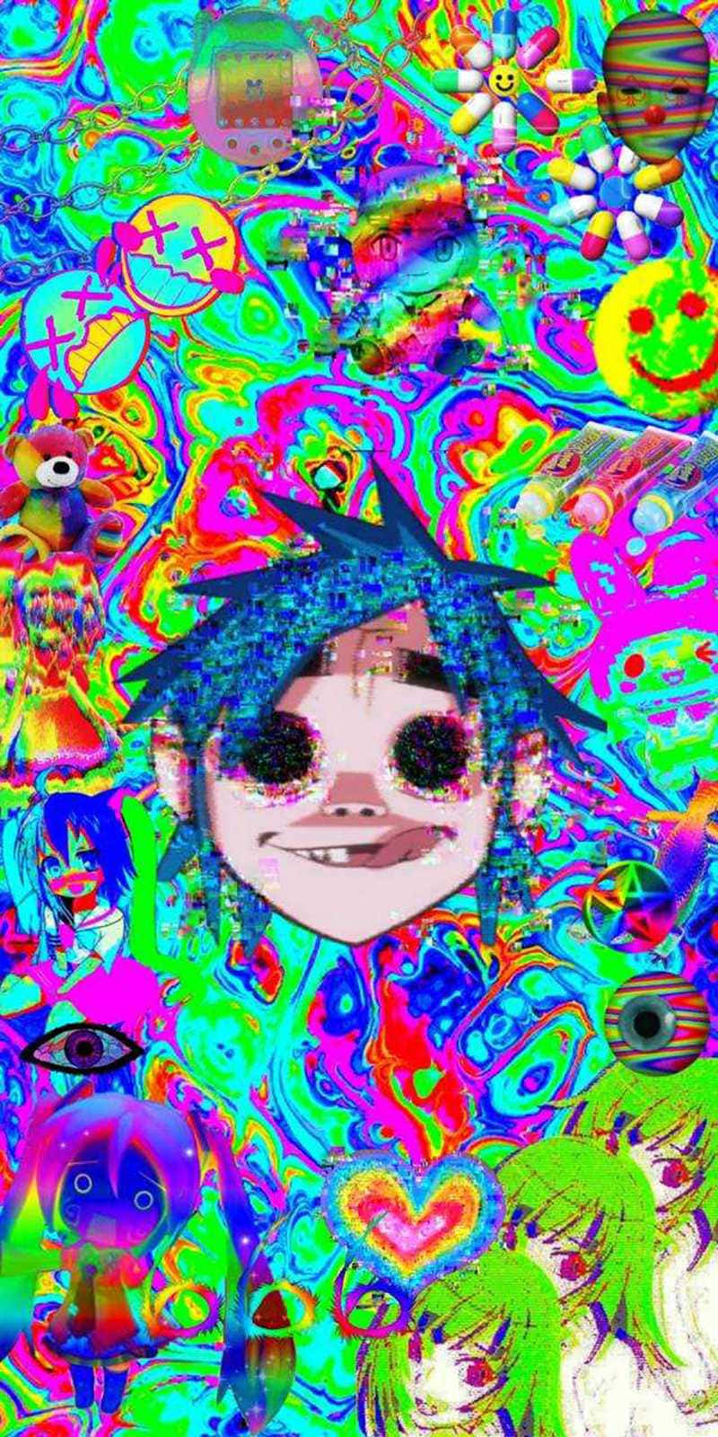 Weirdcore Pfp Of Gorillaz Wallpaper