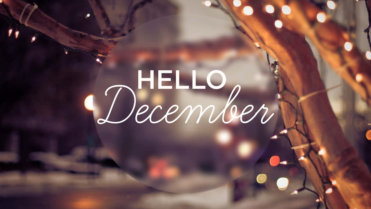 Welcome December Aesthetic Christmas Lights Wallpaper