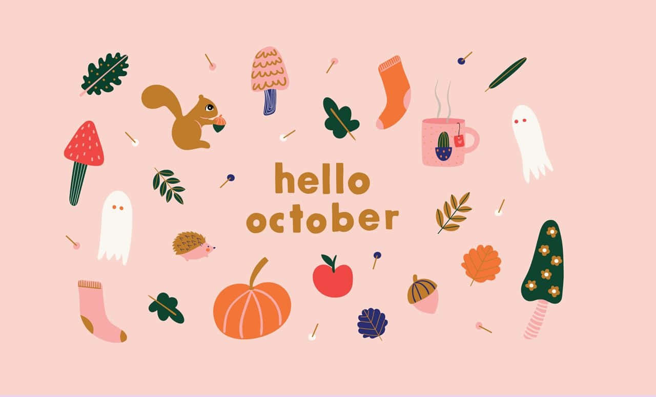 Welcome To October With A Festive Pumpkin! Wallpaper