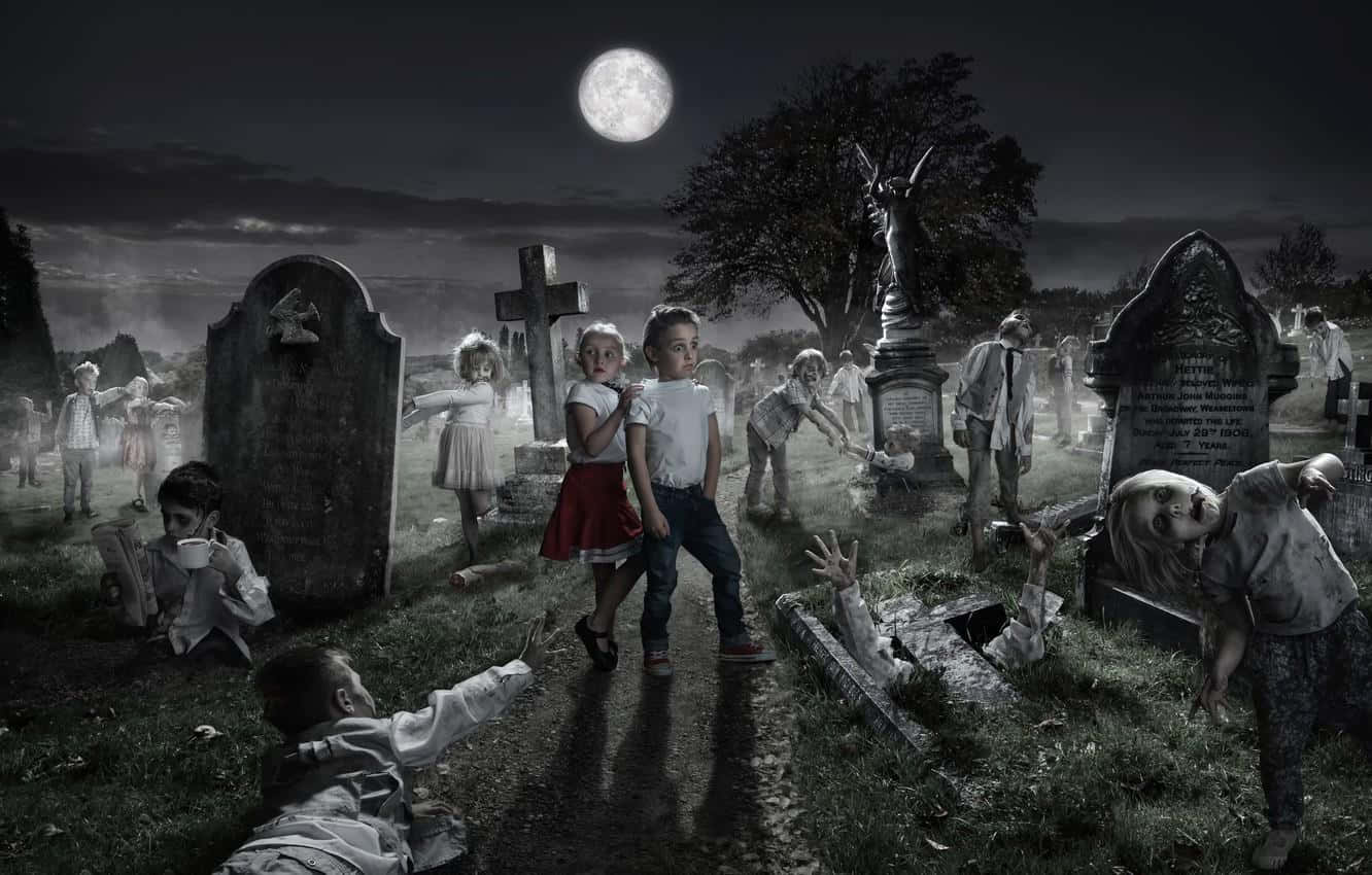 Welcome To The Spooky Halloween Graveyard! Wallpaper