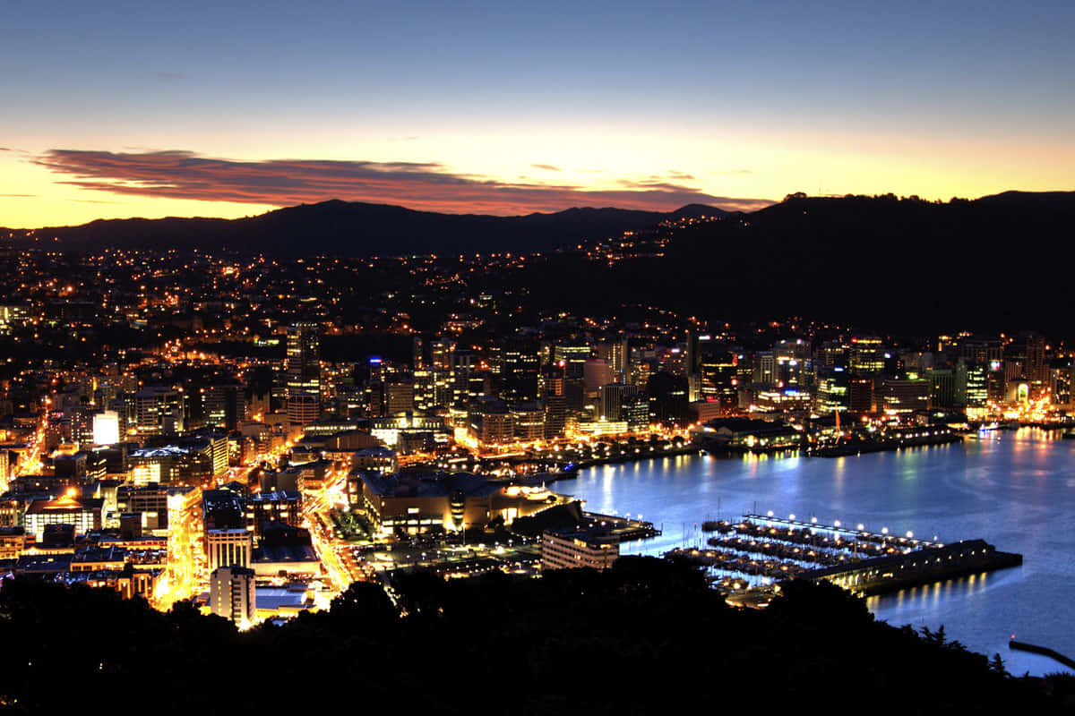 Wellington Twilight Cityscape Wallpaper