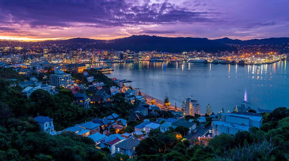 Wellington Twilight Cityscape Wallpaper