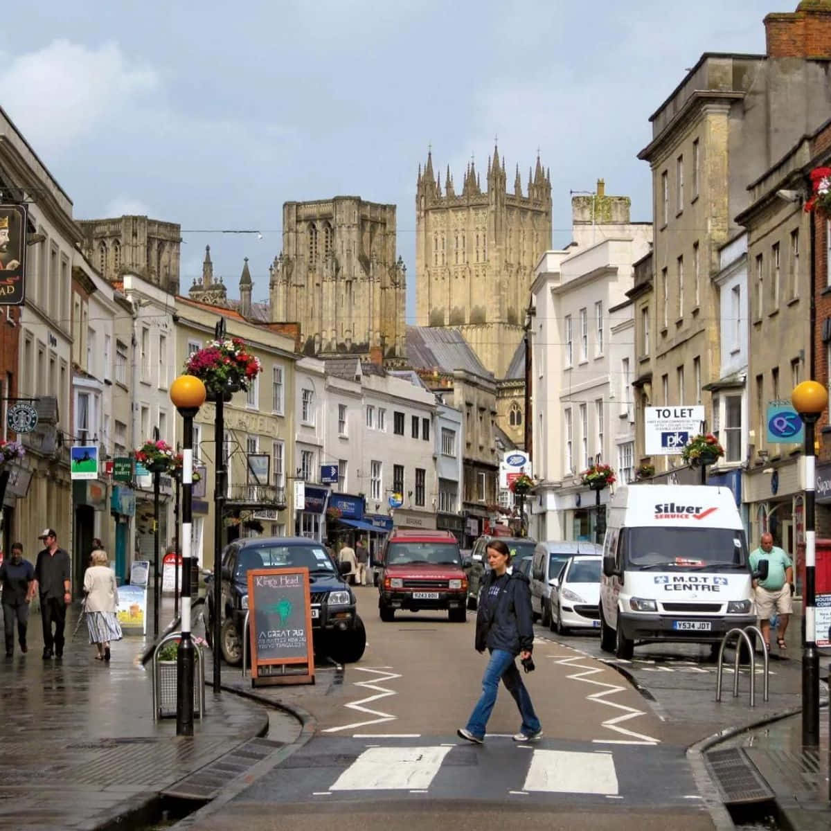 Wells Cathedral Street View Wallpaper