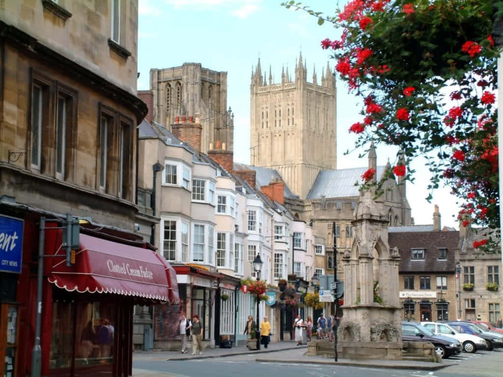 Wells Cathedral Street View Wallpaper