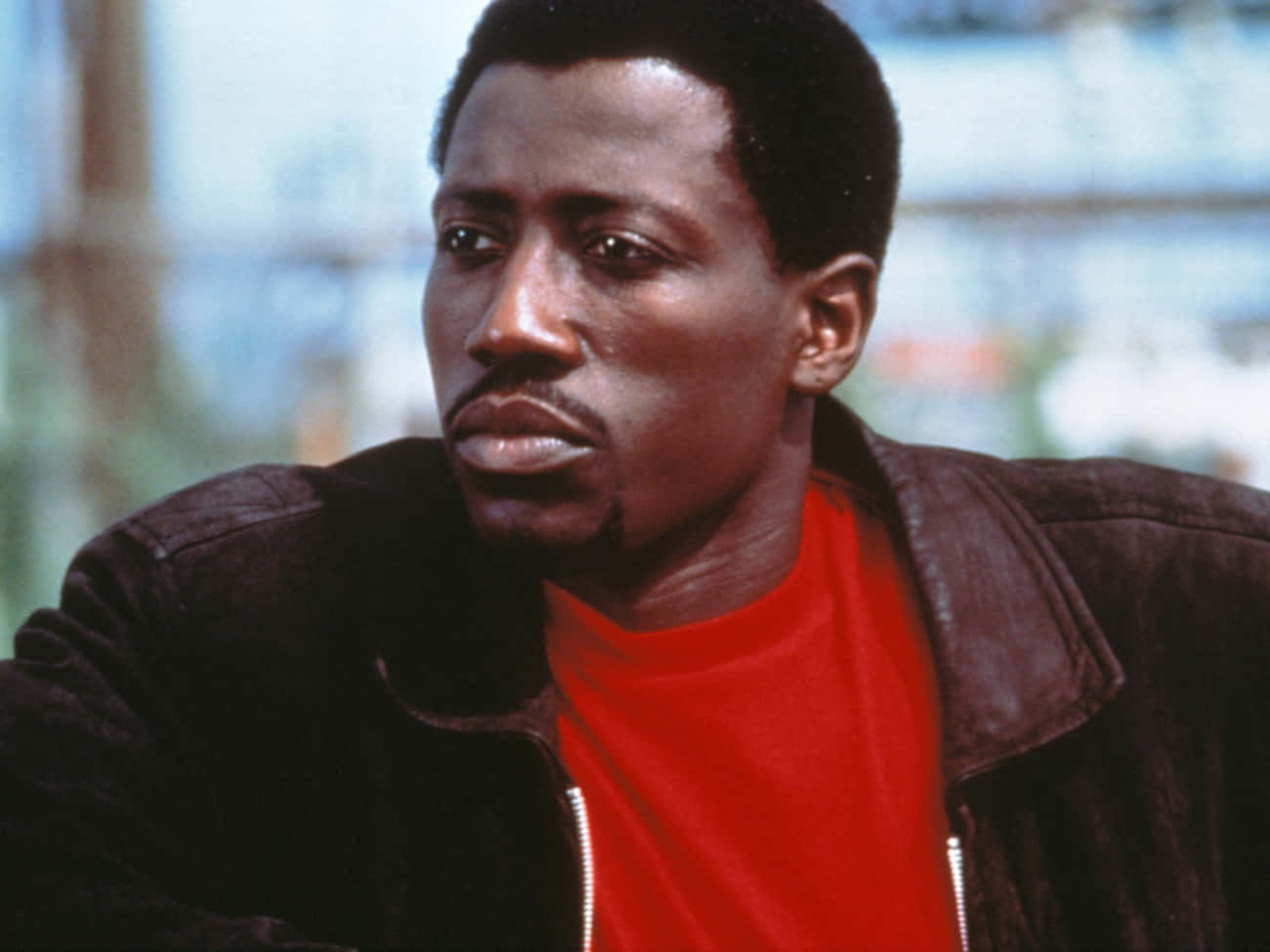 Wesley Snipes In An Intense Action Pose Wallpaper