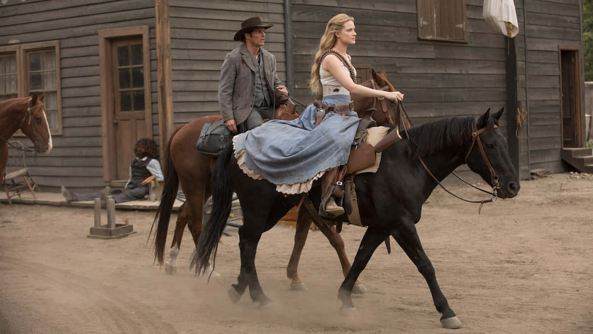 Western Ride Scene Eliza Scanlen Wallpaper