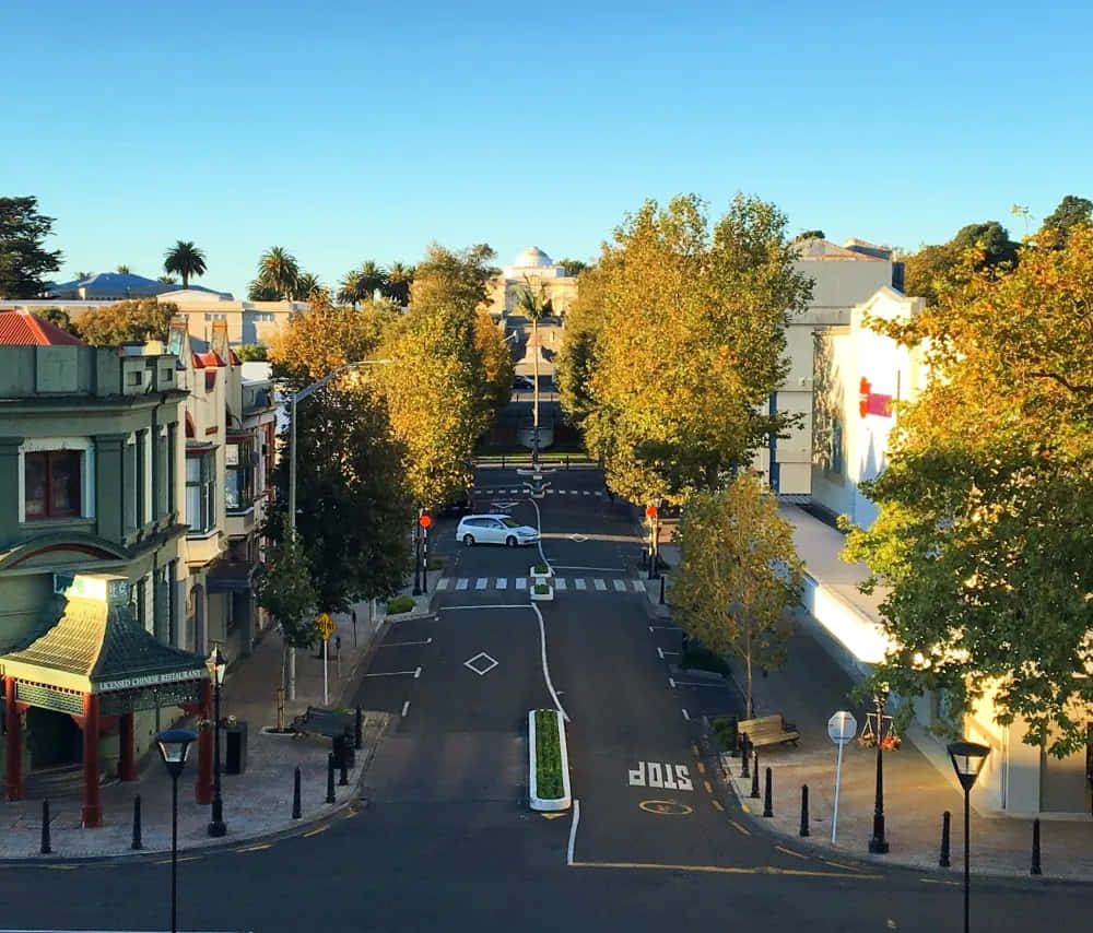 Whanganui Downtown Street View Wallpaper