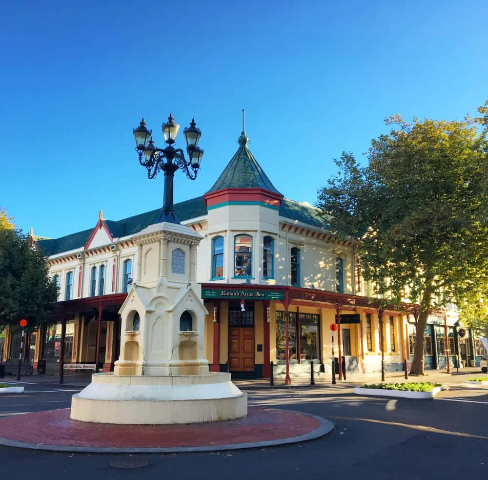 Whanganui Historic Buildingand Street Lamp Wallpaper