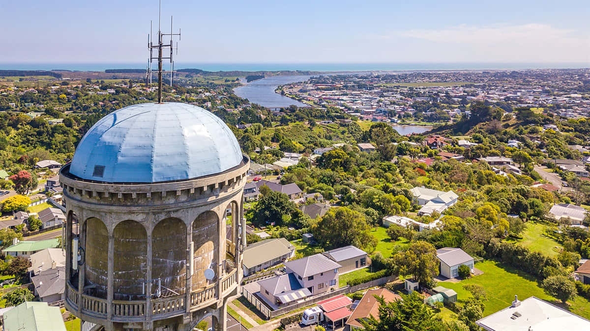 Whanganui Water Tower Aerial View Wallpaper