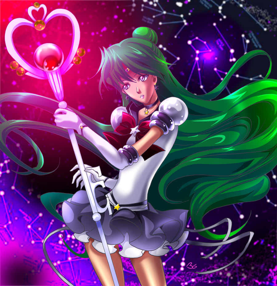 While She Is The Guardian Of Time, Sailor Pluto Stands Guard At The Door Of Space-time! Wallpaper